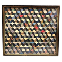Tumbling Blocks Large Quilt Square, Framed