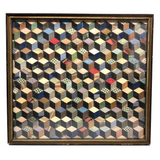 Tumbling Blocks Large Quilt Square, Framed