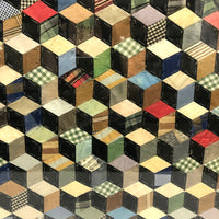 Tumbling Blocks Large Quilt Square, Framed