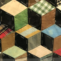Tumbling Blocks Large Quilt Square, Framed