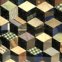 Tumbling Blocks Large Quilt Square, Framed