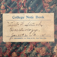 1901 Pathology/Bacteriology Marbled Cover Notebook with Gorgeous Colored Pencil Illustrations Throughout, NYC