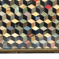 Tumbling Blocks Large Quilt Square, Framed