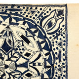 Great Old Pen and Ink Mandala-like Pattern Drawing, Early 20th Century
