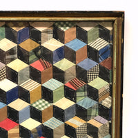Tumbling Blocks Large Quilt Square, Framed