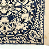 Great Old Pen and Ink Mandala-like Pattern Drawing, Early 20th Century