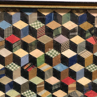 Tumbling Blocks Large Quilt Square, Framed