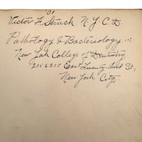 1901 Pathology/Bacteriology Marbled Cover Notebook with Gorgeous Colored Pencil Illustrations Throughout, NYC