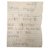 We Saw Planes Go Up and Down, 1931 Hand-written Letter to Daddy, More on Reverse