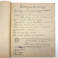 1901 Pathology/Bacteriology Marbled Cover Notebook with Gorgeous Colored Pencil Illustrations Throughout, NYC