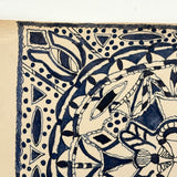 Great Old Pen and Ink Mandala-like Pattern Drawing, Early 20th Century