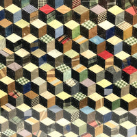 Tumbling Blocks Large Quilt Square, Framed