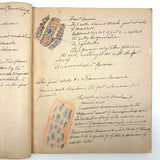 1901 Pathology/Bacteriology Marbled Cover Notebook with Gorgeous Colored Pencil Illustrations Throughout, NYC