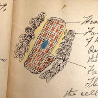 1901 Pathology/Bacteriology Marbled Cover Notebook with Gorgeous Colored Pencil Illustrations Throughout, NYC