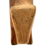 Sweet Old Hand-Carved Pine Bovine with Warm Patina and Wrapped Tail