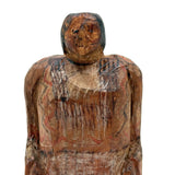 Force of Nature, Folk Carved Native American Woman with Long Braid and Decoration Everywhere