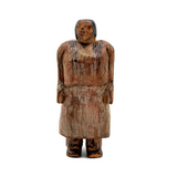 Force of Nature, Folk Carved Native American Woman with Long Braid and Decoration Everywhere