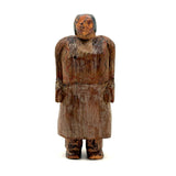 Force of Nature, Folk Carved Native American Woman with Long Braid and Decoration Everywhere