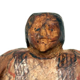 Force of Nature, Folk Carved Native American Woman with Long Braid and Decoration Everywhere