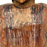 Force of Nature, Folk Carved Native American Woman with Long Braid and Decoration Everywhere
