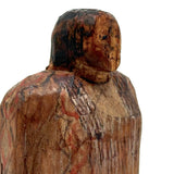 Force of Nature, Folk Carved Native American Woman with Long Braid and Decoration Everywhere