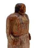 Force of Nature, Folk Carved Native American Woman with Long Braid and Decoration Everywhere
