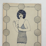 Electric Feeling Blue Ink Pin Up with Wide Eyes, Claw-like Hands, and Great Patterns