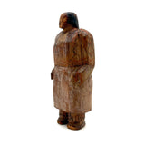 Force of Nature, Folk Carved Native American Woman with Long Braid and Decoration Everywhere