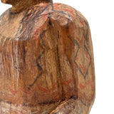 Force of Nature, Folk Carved Native American Woman with Long Braid and Decoration Everywhere