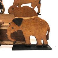 Flock of Old Wooden Cutout Animals