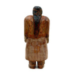 Force of Nature, Folk Carved Native American Woman with Long Braid and Decoration Everywhere