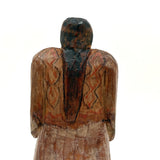 Force of Nature, Folk Carved Native American Woman with Long Braid and Decoration Everywhere
