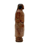 Force of Nature, Folk Carved Native American Woman with Long Braid and Decoration Everywhere
