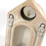 Carved Marble Alter with Mirror and Praying Bisque Figures in Niches