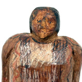 Force of Nature, Folk Carved Native American Woman with Long Braid and Decoration Everywhere