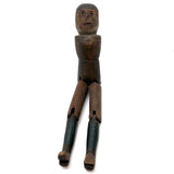Super Primitive Antique Jig Doll with Wonderful Face and Old Paint