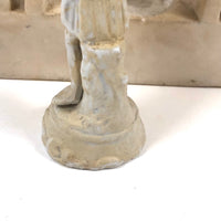 Carved Marble Alter with Mirror and Praying Bisque Figures in Niches