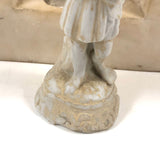 Carved Marble Alter with Mirror and Praying Bisque Figures in Niches