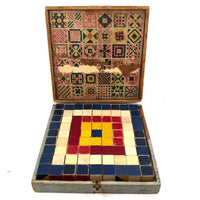Beautiful Early Set of 81 Color Cubes in Custom Box