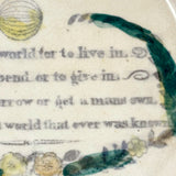 Tis a Very Good World, Tis the Very Worst World...Scarce Mid 19th Century Sunderland Pink Lustre, Transfer Decorated Plate