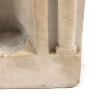 Carved Marble Alter with Mirror and Praying Bisque Figures in Niches