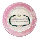 Tis a Very Good World, Tis the Very Worst World...Scarce Mid 19th Century Sunderland Pink Lustre, Transfer Decorated Plate