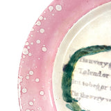 Tis a Very Good World, Tis the Very Worst World...Scarce Mid 19th Century Sunderland Pink Lustre, Transfer Decorated Plate