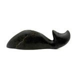 Ultra Minimal, Ultra Smooth, Masterfully Carved Dark Green Stone Inuit Whale, Signed in Syllabics, 1990