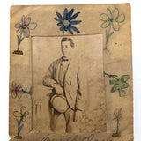 1894 Portrait Photo in Flower Painted Envelope Frame