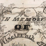 In Memory of My 19th Birthday, 1864, Ink Drawing in Period Frame