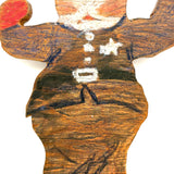 Rabbit Police! Fun Old Crayoned Wooden Cutout (Not a Doorstop but Could be a Hanger!)