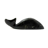 Ultra Minimal, Ultra Smooth, Masterfully Carved Dark Green Stone Inuit Whale, Signed in Syllabics, 1990