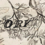 In Memory of My 19th Birthday, 1864, Ink Drawing in Period Frame