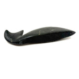 Ultra Minimal, Ultra Smooth, Masterfully Carved Dark Green Stone Inuit Whale, Signed in Syllabics, 1990